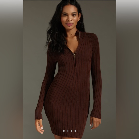 PILCRO QUARTER-ZIP SWEATER DRESS - Picture 1 of 5
